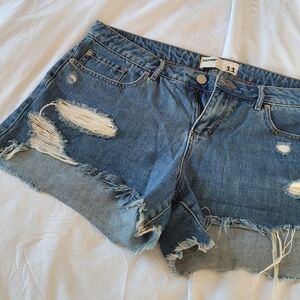 Garage 11 distressed blue jean shorts